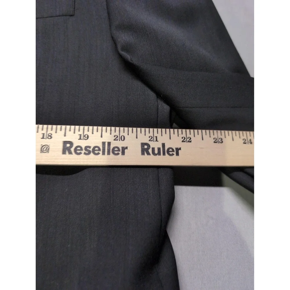 RBM Blazer Mens 43R Black Double Breasted Pure Wool Suit Jacket Made Canada